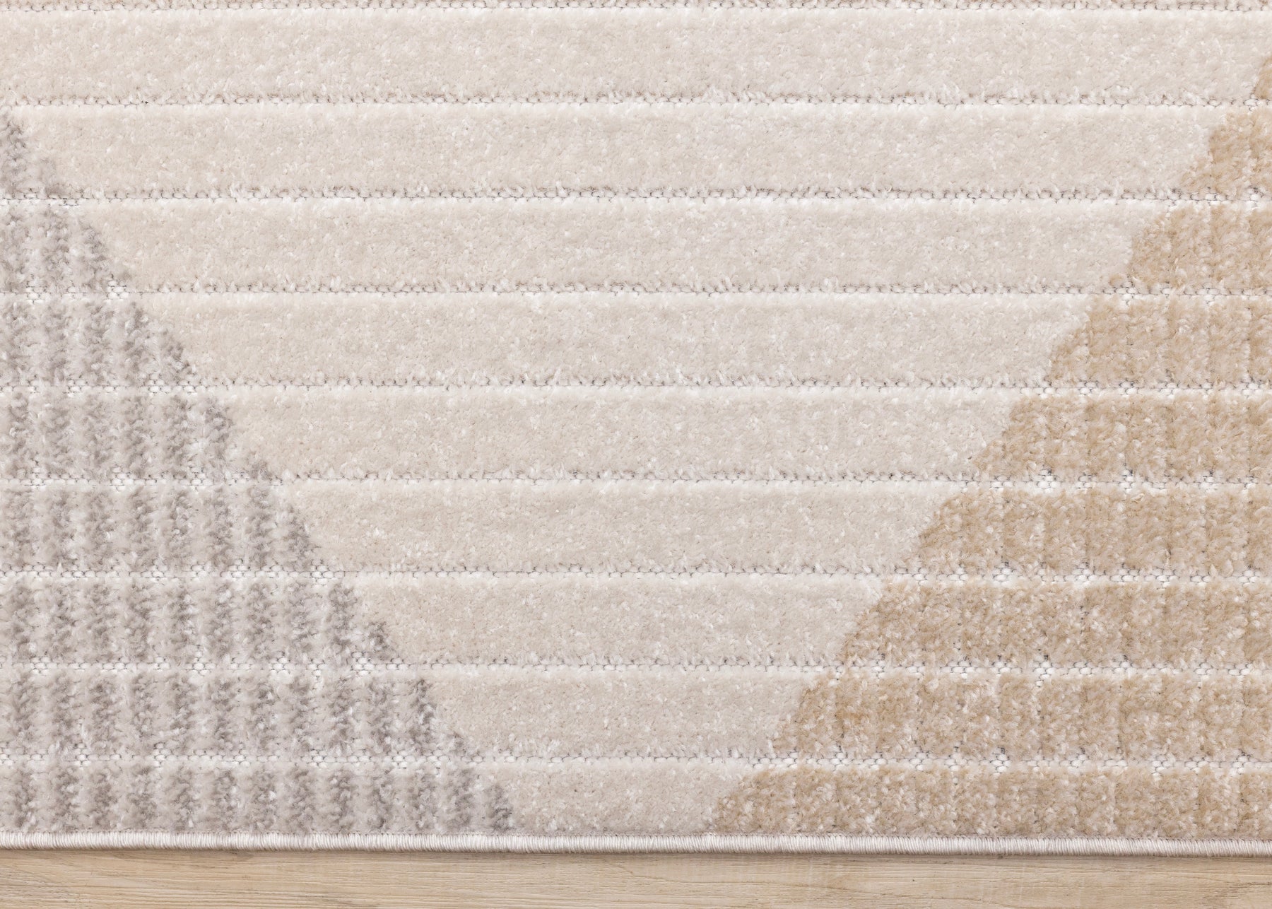 Alta Rug Collection Alta Taupe Grey White Beige Striped Triangle Design Rug – Devos ...