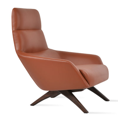 Barcelona Armchair X-Wood Base with Cinnamon PPM and Walnut Finish by sohoConcept - Devos Furniture Inc.