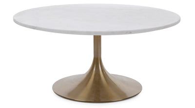Milli White Marble top with brass gold base coffee and end table by Decor-rest accent on home - Devos Furniture Inc.