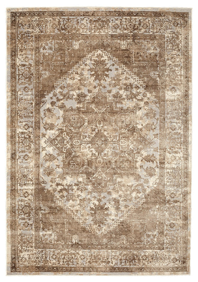 Charisma CHA-1007 Muted Grey Ivory Medallion Distressed Area Rug 2 By Viana Inc - Devos Furniture Inc.