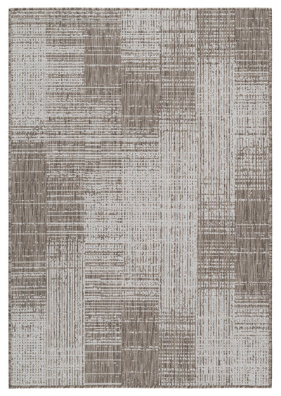 Oksana OKS-1016-SIVORY Indoor-Outdoor Striped Distressed Sand Ivory Area Rug By Viana Inc - Devos Furniture Inc.