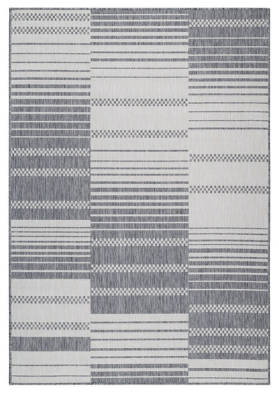 Oksana OKS-01704A-GRY Indoor-Outdoor Geometric Grey Area Rug By Viana Inc - Devos Furniture Inc.