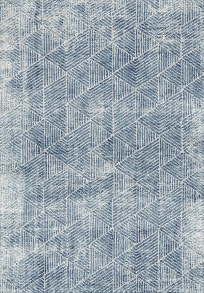 Aura Washable Spill Proof Blue White Area Rug by Viana - Devos Furniture Inc.