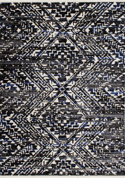 Calabar Black Grey Blue Global Inspired Rug by Kalora Interiors - Devos Furniture Inc.