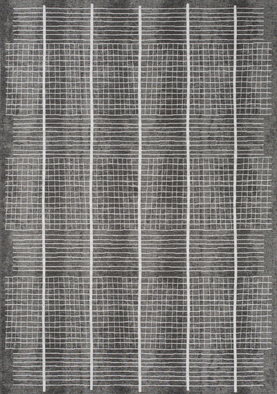 Cathedral Grey Grid Patterns Rug by Kalora Interiors - Devos Furniture Inc.