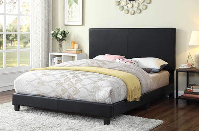 Black PU Upholstered Platform Bed With Headboard T2110B Single, Double, Queen, King - Devos Furniture Inc.