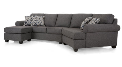 2576 FABRIC SECTIONAL WITH CHAISE AND CUDDLER BY DECOR-REST - Devos Furniture Inc.
