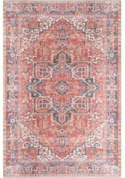 Aura Washable Spill Proof Red Multi Area Rug by Viana - Devos Furniture Inc.