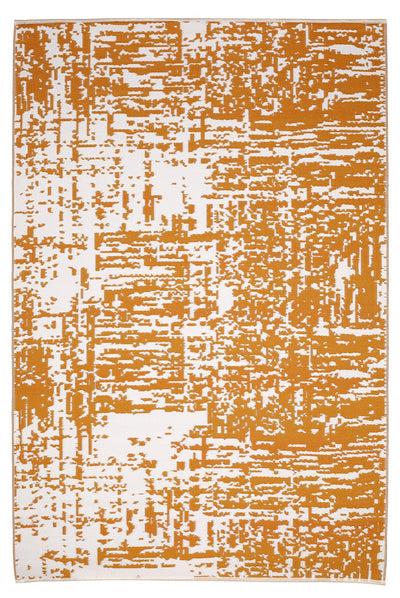 Fiesta FIE-4503-OCHRE Indoor Outdoor Ochre Yellow Abstract Reversible Plastic Area Rug By Viana Inc - Devos Furniture Inc.