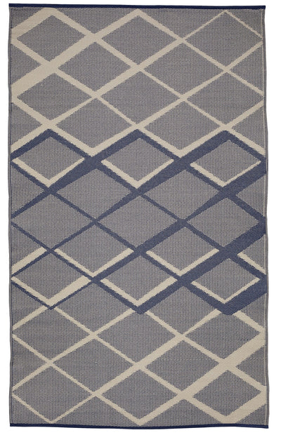 Fiesta FIE-4524-BLUE Indoor Outdoor Blue Large Diamond Reversible Plastic Area Rug By Viana Inc - Devos Furniture Inc.