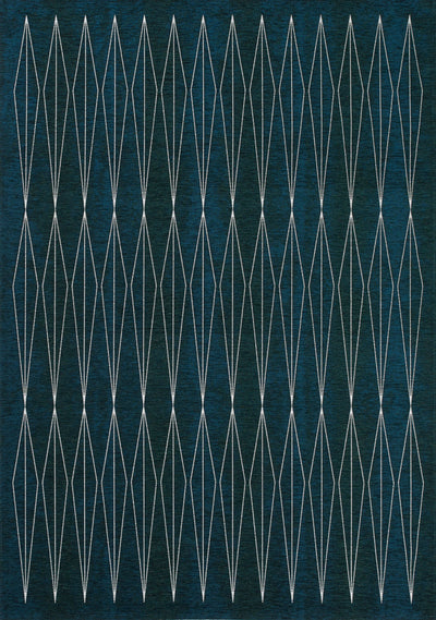 Cathedral Teal Cream Slender Diamonds Rug by Kalora Interiors - Devos Furniture Inc.