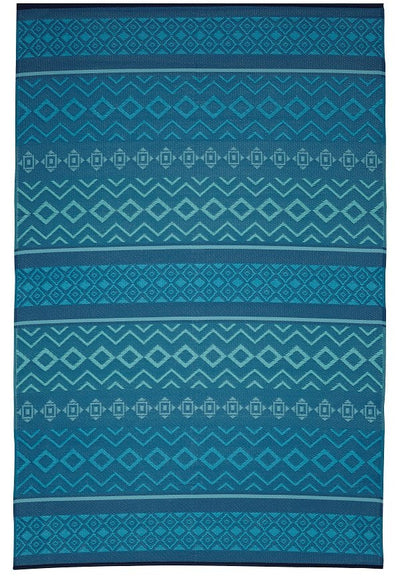 Fiesta FIE-50121 Indoor Outdoor Aqua Blue Reversible Plastic Area Rug By Viana Inc - Devos Furniture Inc.