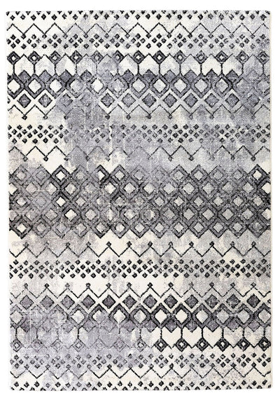 Sueno SUE-6525A-WHAN White Anthracite Modern Tribal Area Rug By Viana Inc - Devos Furniture Inc.