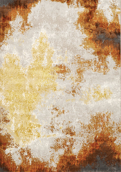 Parlour Cream Orange Distressed Abstract Rug by Kalora Interiors - Devos Furniture Inc.