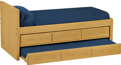 Captain's Bed with Drawers and Trundle, Twin, 39" Headboard and 26" Footboard, By Crate Designs. 4011 - Devos Furniture Inc.