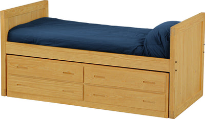 Captain's Day Bed with 4 Drawer Unit, Twin, 39" Headboard and Footboard By Crate Designs. 4012 - Devos Furniture Inc.