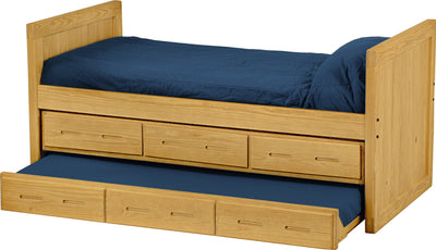 Captain's Day Bed with Drawers and Trundle, Twin, 39" Headboard and Footboard, By Crate Designs. 4012 - Devos Furniture Inc.
