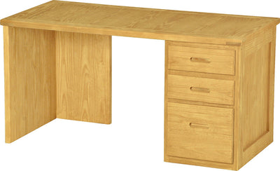 3 Drawer Desk, 58" Wide, By Crate Designs. 6135, 6152 - Devos Furniture Inc.