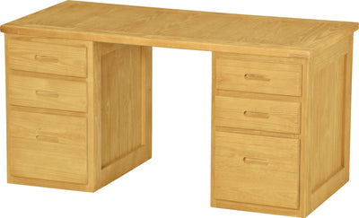 Desk with 3 Drawers on Each Side, 58" Wide, By Crate Designs. 6155 - Devos Furniture Inc.
