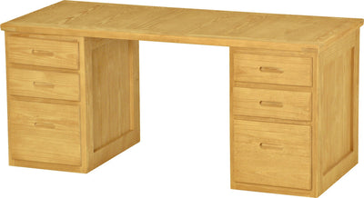 3 Drawer Desk on Each Side, 66" Wide, By Crate Designs. 6255 - Devos Furniture Inc.