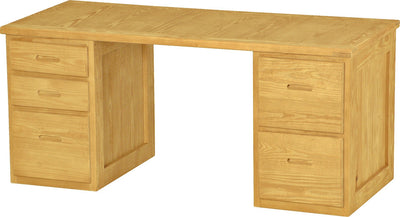 Desk with Drawers, 66" Wide, By Crate Designs. 6256 - Devos Furniture Inc.