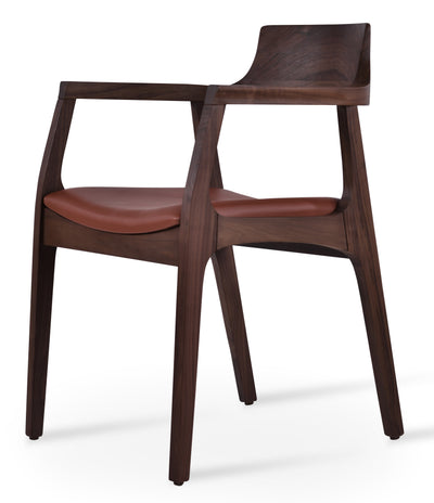 Adelaide - Dining Chair with Cinnamon PPM Seat and Walnut Finished Base by BNT sohoConcept - Devos Furniture Inc.