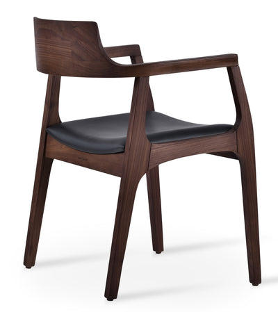 Adelaide - Dining Chair with Grey PPM Seat and Walnut Finished Base by BNT sohoConcept - Devos Furniture Inc.