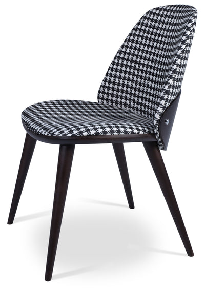 Aston - Dining Chair with Houndstooth Fabric Seat and Beech Wenge Base by BNT sohoConcept - Devos Furniture Inc.