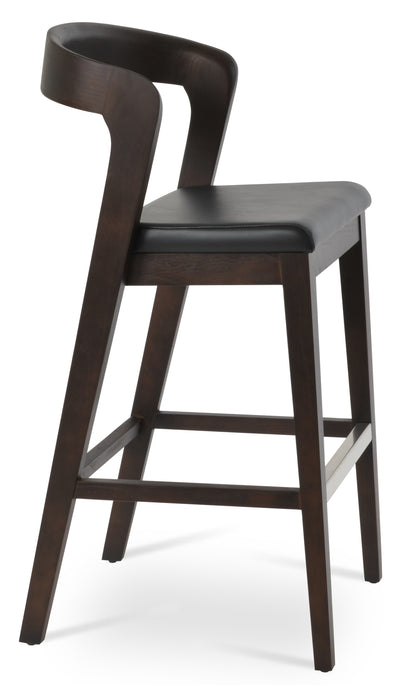 Barclay Stool - Black PPM Seat and Ash Walnut Wood Finished Base by BNT sohoConcept - Devos Furniture Inc.