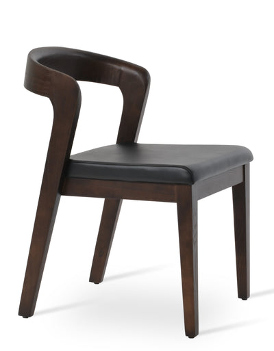 Barclay - Dining Chair with Black PPM Seat and Ash Walnut Base by BNT sohoConcept - Devos Furniture Inc.