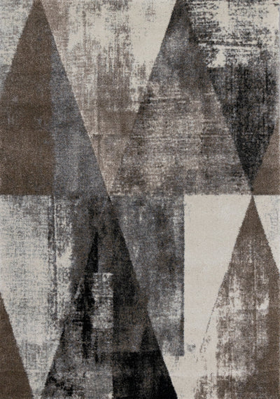 Breeze Cream Brown Grey Robust Triangle Rug by Kalora Interiors - Devos Furniture Inc.