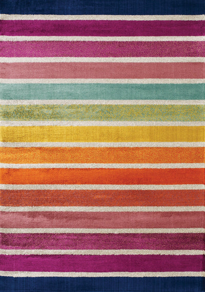 Brighton Pink Orange Stripes Rug by Kalora Interiors - Devos Furniture Inc.
