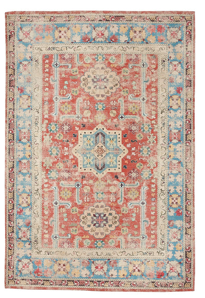 Sparx PPL-C1797 Medallion Orange Blue Distressed Washable Modern Area Rug By Viana Inc - Devos Furniture Inc.