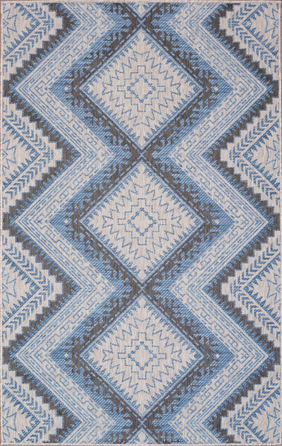 Carnival CAR-2009-GRYBLU Indoor-Outdoor Polypropylene Light Grey Blue Area Rug By Viana Inc - Devos Furniture Inc.