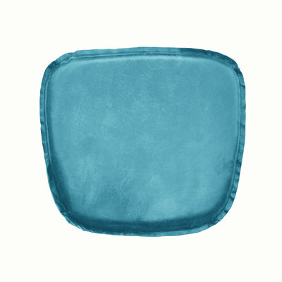 Metal Crossback Leather Cushion Seat | Peacock Blue | by LH Imports - Devos Furniture Inc.
