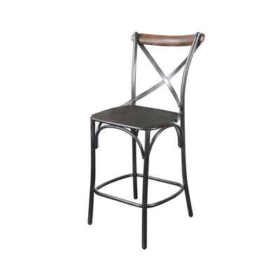 Metal Crossback Counter Stool by LH Imports - Devos Furniture Inc.