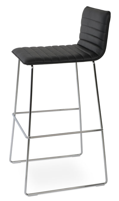 Corona - Wire Full UPH Stool with Black Leatherette Seat and Chrome Wire Base by BNT sohoConcept - Devos Furniture Inc.