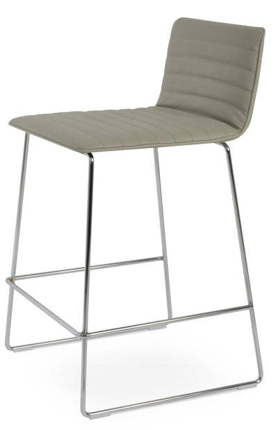 Corona - Wire Full UPH Stool with Light Grey Leatherette and Chrome Wire Base by BNT sohoConcept - Devos Furniture Inc.