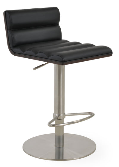 Corona - Comfort Piston Stool with Black Leatherette and Stainless Steel Base by BNT sohoConcept - Devos Furniture Inc.