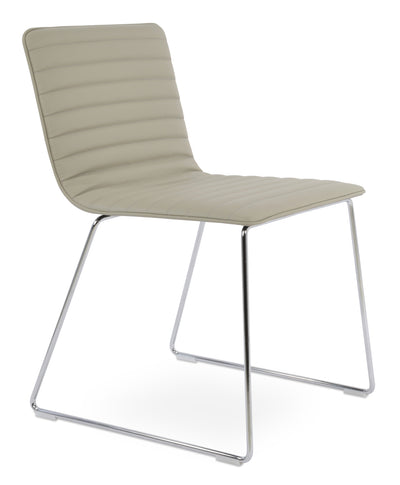 Corona - Wire Full UPH Chair with Light Grey Leatherette Seat and Chrome Wire Base by BNT sohoConcept - Devos Furniture Inc.