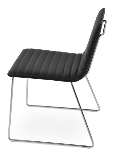 Corona - Wire Full UPH Chair with Black Leatherette Seat and Chrome Wire Base by BNT sohoConcept - Devos Furniture Inc.