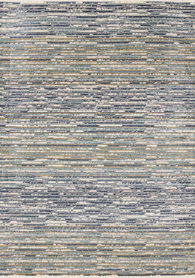 Calabar Blue White Grey Banded Blend Rug by Kalora Interiors - Devos Furniture Inc.