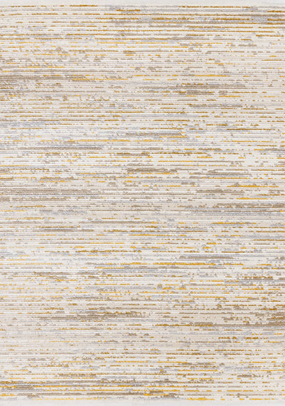 Calabar Cream Yellow Grey Distressed Carved Pile Striped Rug by Kalora Interiors - Devos Furniture Inc.