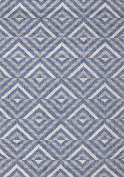 Canopy Blue Grey Geometric Indoor/Outdoor Rug by Kalora Interiors - Devos Furniture Inc.