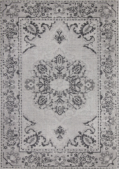 Canopy Grey Black Traditional Indoor/Outdoor Rug by Kalora Interiors - Devos Furniture Inc.