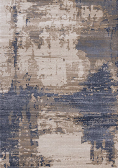 Chorus Blue Beige Abstract Earth Tone Plush Rug by Kalora Interiors - Devos Furniture Inc.