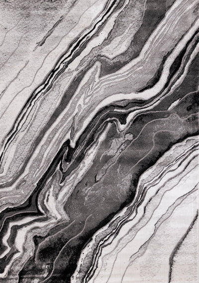 Chorus Grey White Black Rock Profile Rug by Kalora Interiors - Devos Furniture Inc.
