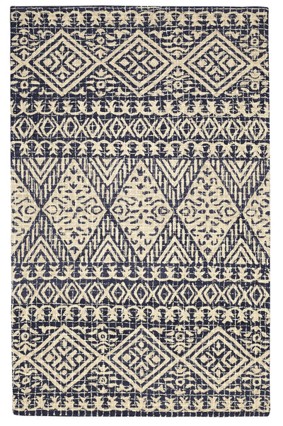 Elara ELA-AI-104NAVY Hand Tufted Wool Navy Area Rug By Viana Inc - Devos Furniture Inc.