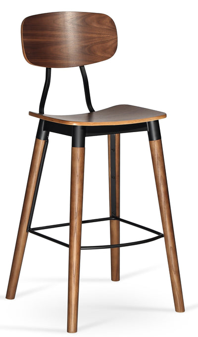 Esedra - Wood Stool with Walnut Finished Seat and Base by BNT sohoConcept - Devos Furniture Inc.