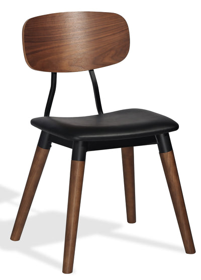Esedra - Dining Chair with Black PPM Seat and Walnut Finished Base by BNT sohoConcept - Devos Furniture Inc.